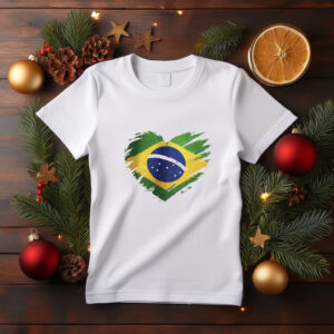 Brazil Heart Flag T-Shirt