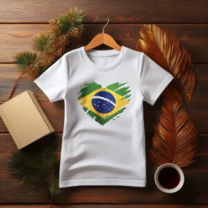 Brazil Heart Flag T-Shirt