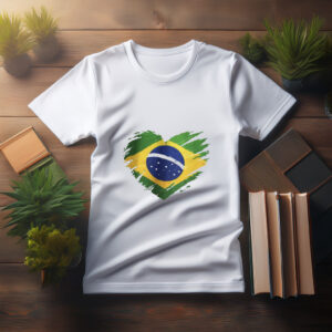 Brazil Heart Flag T-Shirt