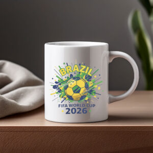 Brazil World Cup 2026 Soccer Ball Mug