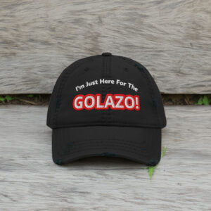 Soccer Fan Embroidered Distressed Dad Cap