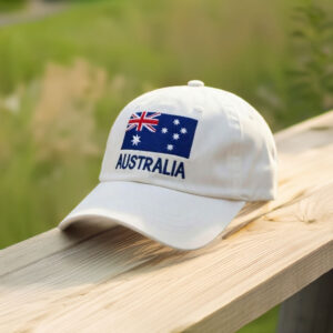 Australia Flag Embroidered White Dad Hat