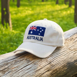 Australia Flag Embroidered White Dad Hat