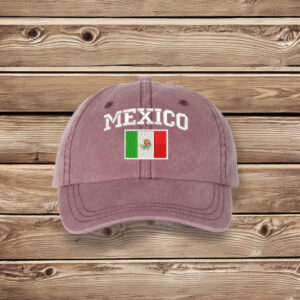 Embroidered Mexico Flag Baseball Cap