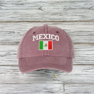 Embroidered Mexico Flag Baseball Cap