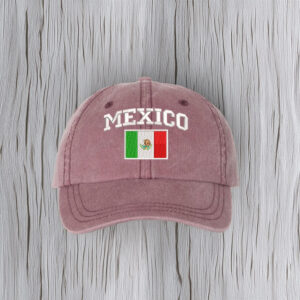 Embroidered Mexico Flag Baseball Cap