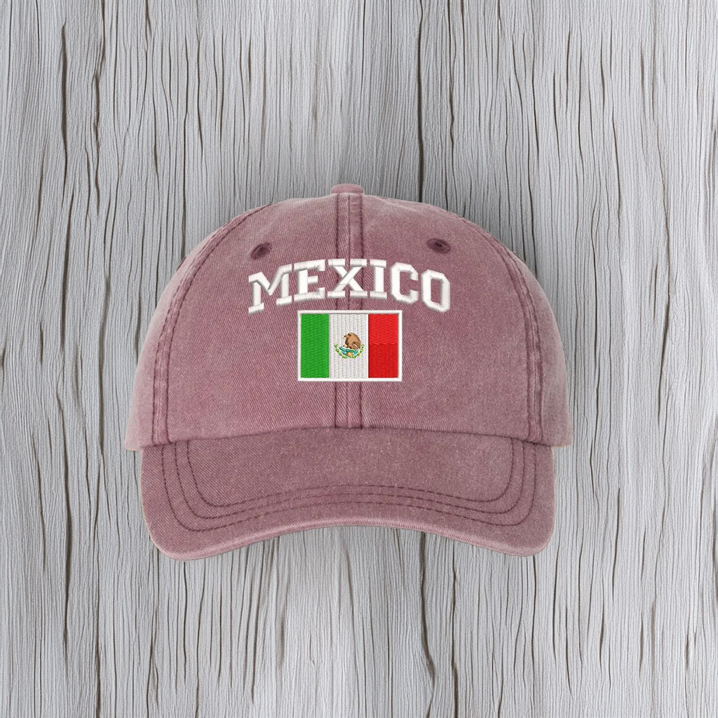 Embroidered Mexico Flag Baseball Cap