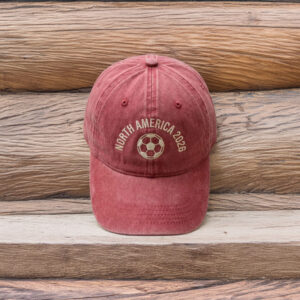 Embroidered North America 2026 Soccer Wash Dad Cap