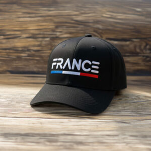 France Embroidered Red Washed Dad Hat