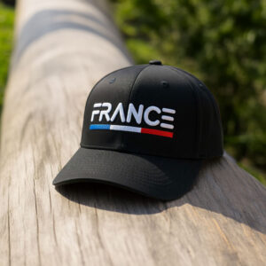 France Embroidered Red Washed Dad Hat