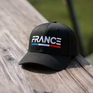 France Embroidered Red Washed Dad Hat