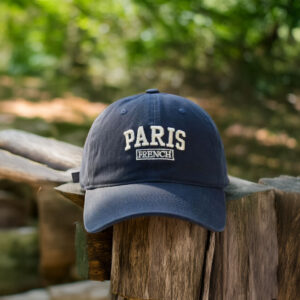 Paris French Embroidered White Dad Hat
