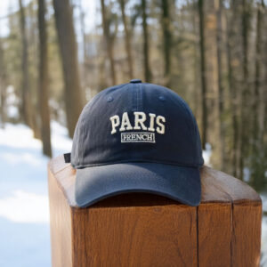 Paris French Embroidered White Dad Hat