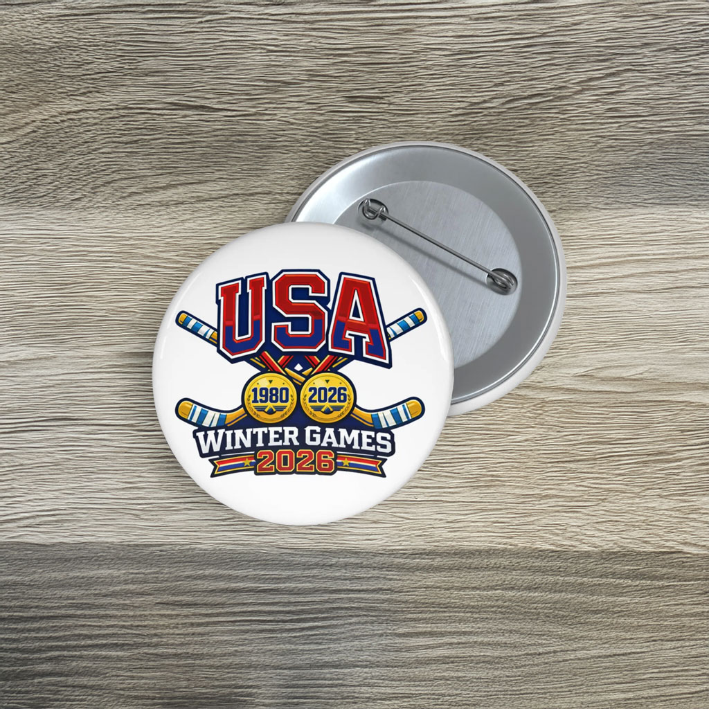 USA Hockey Gold Medal Pin Button