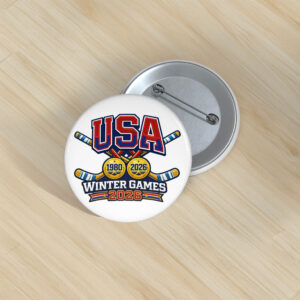 USA Hockey Gold Medal Pin Button
