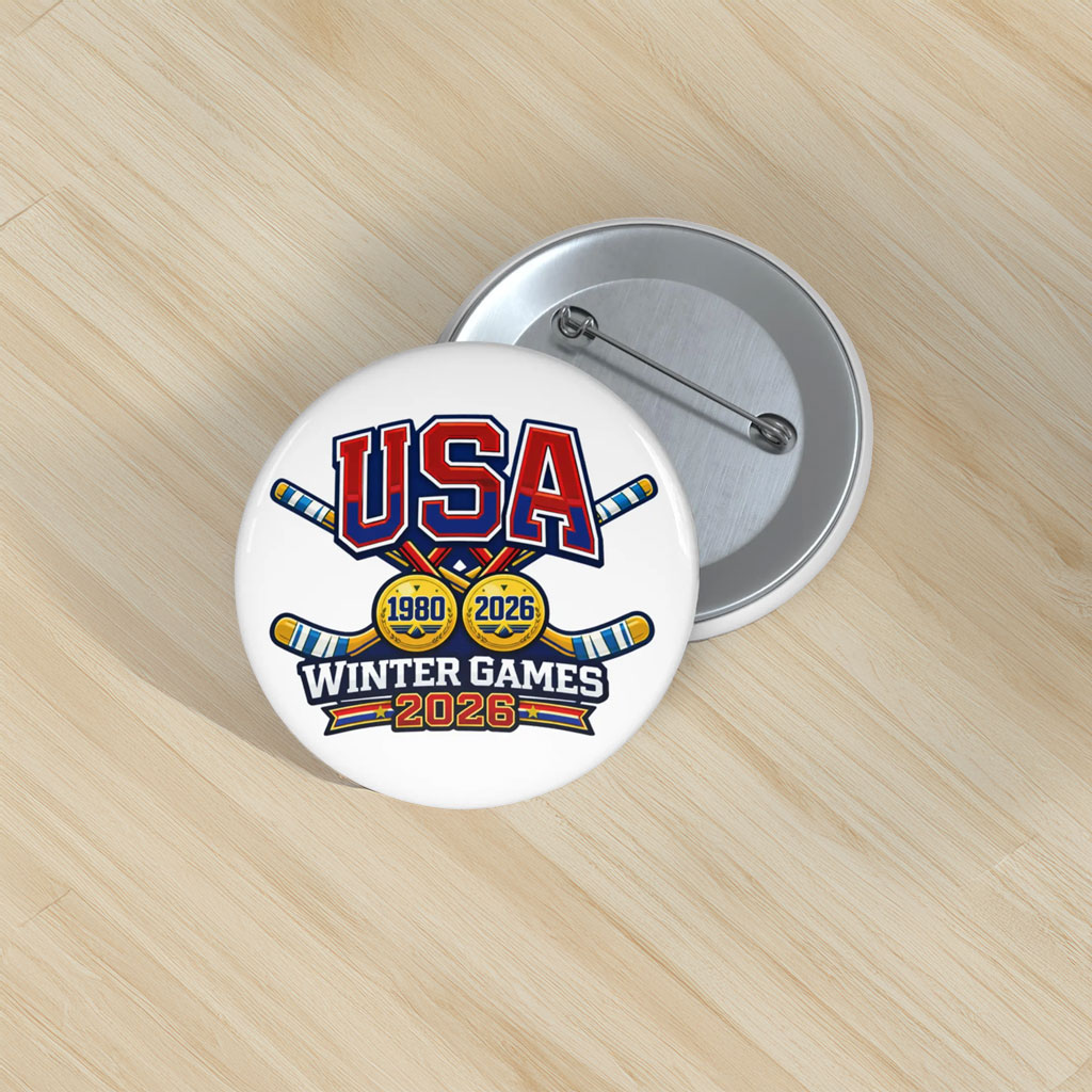 USA Hockey Gold Medal Pin Button