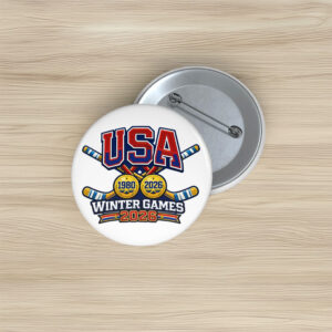 USA Hockey Gold Medal Pin Button