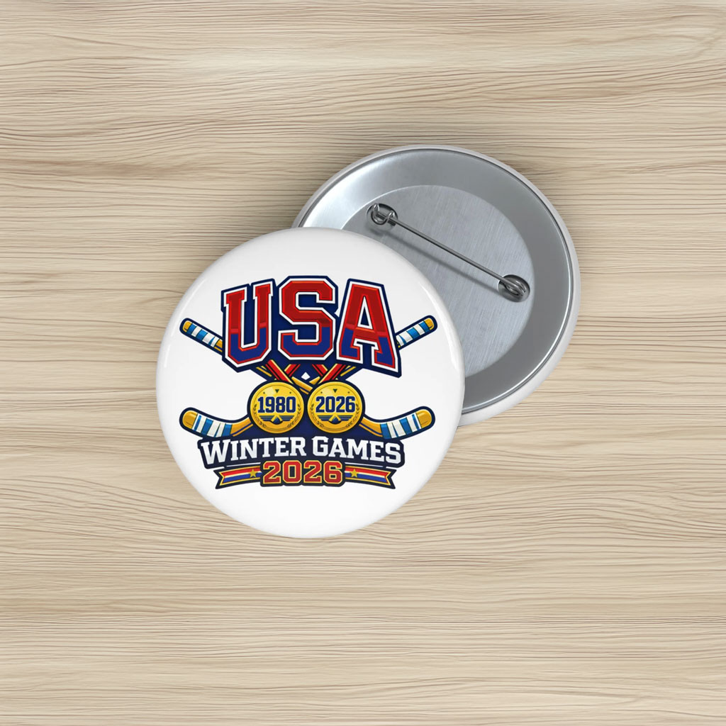 USA Hockey Gold Medal Pin Button