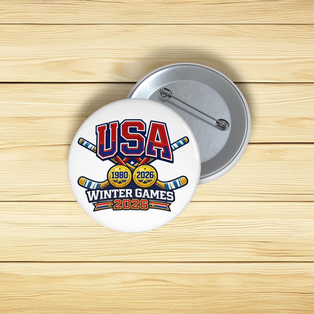 USA Hockey Gold Medal Pin Button