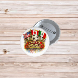 World Cup 2026 Soccer Logo Pin Button