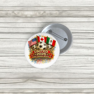 World Cup 2026 Soccer Logo Pin Button
