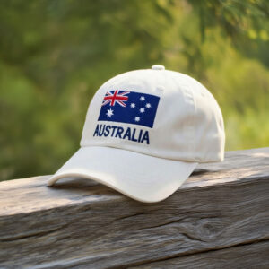 Australia Flag Embroidered White Dad Hat
